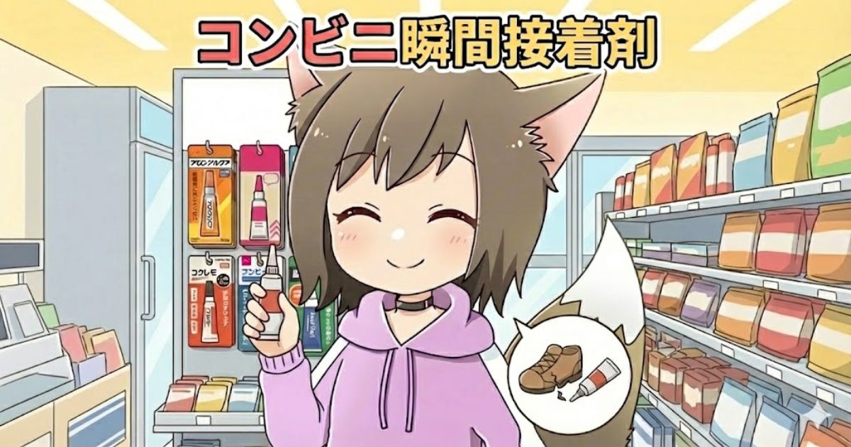接着剤を紹介している女性