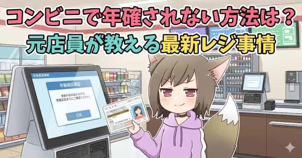 コンビニで本人認証をしている女性