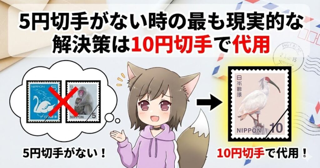 5円切手がない時の最も現実的な解決策は10円切手で代用