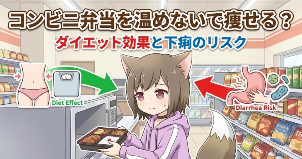 コンビニのレンジで弁当を温めている女性
