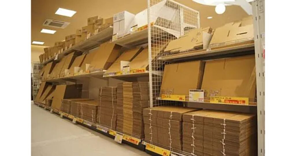 ホームセンターのダンボールコーナー