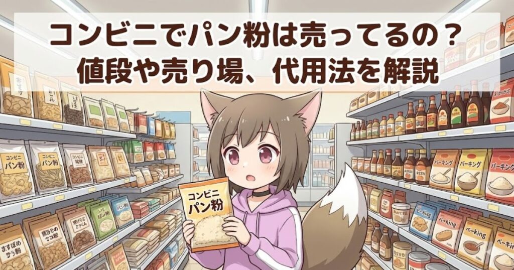 コンビニでパン粉を購入している女性