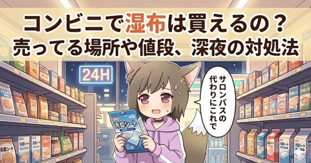 コンビニで湿布を探している女性