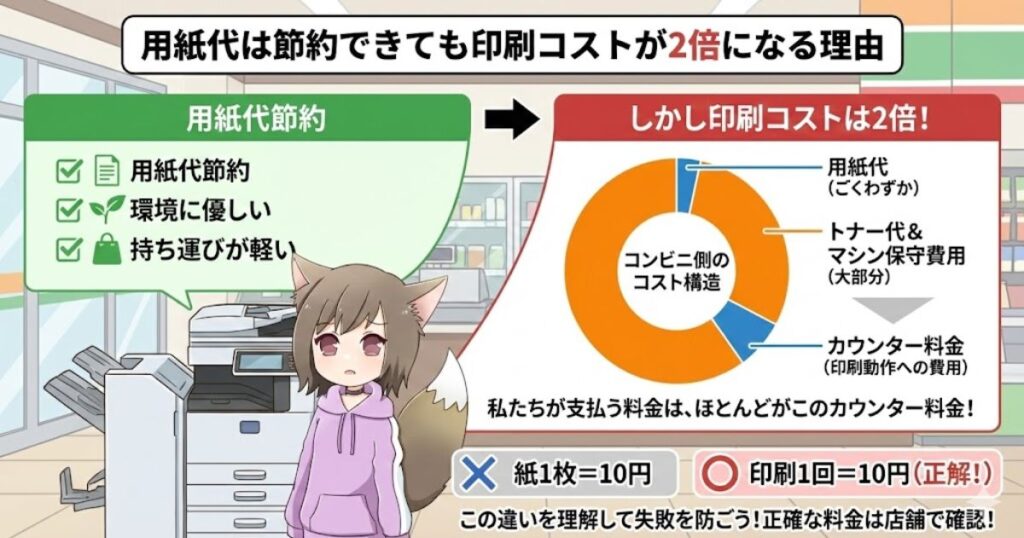 用紙代は節約できても印刷コストが2倍になる理由