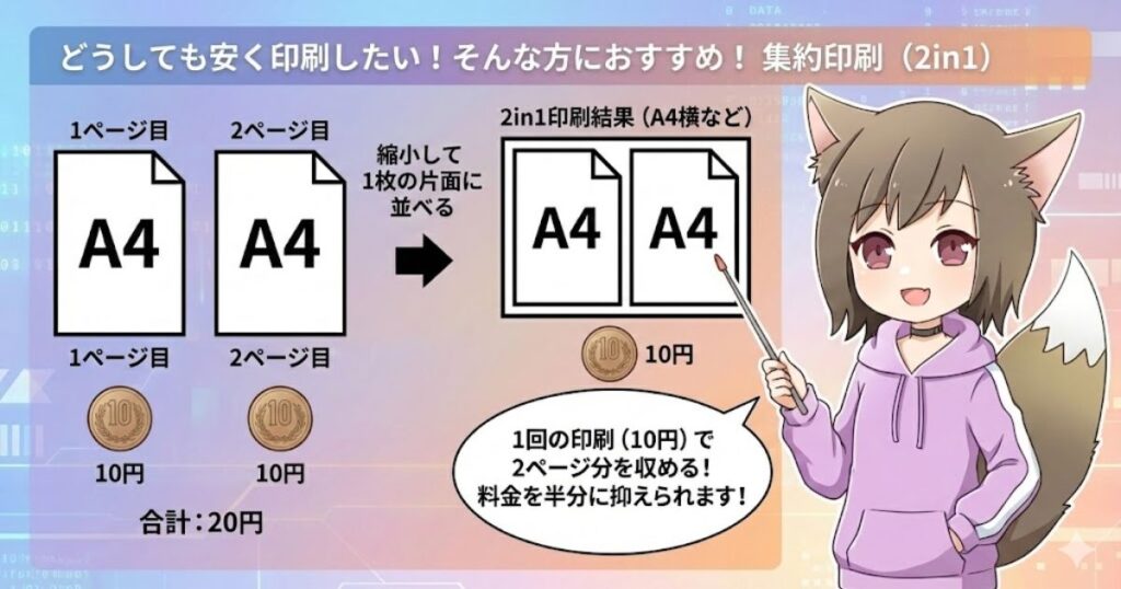 2in1集約印刷を組み合わせれば印刷料金を半額