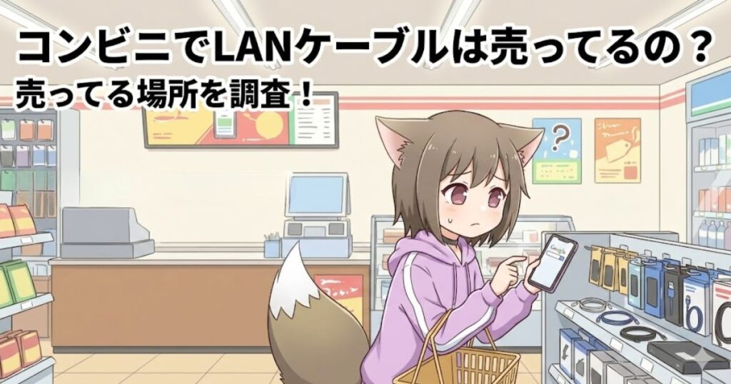 コンビニでLANケーブルを探している女性