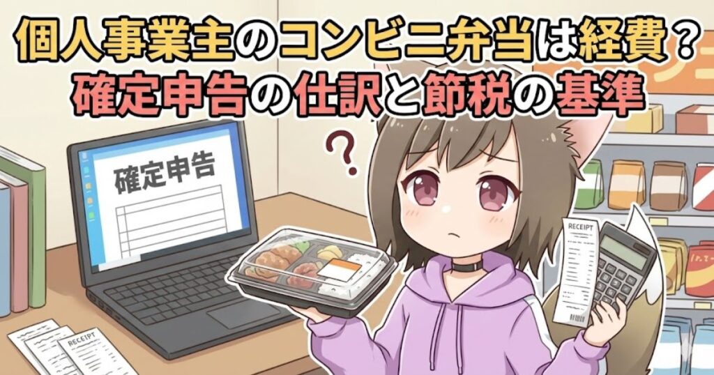 コンビニ弁当とそのレシートを持っている女性