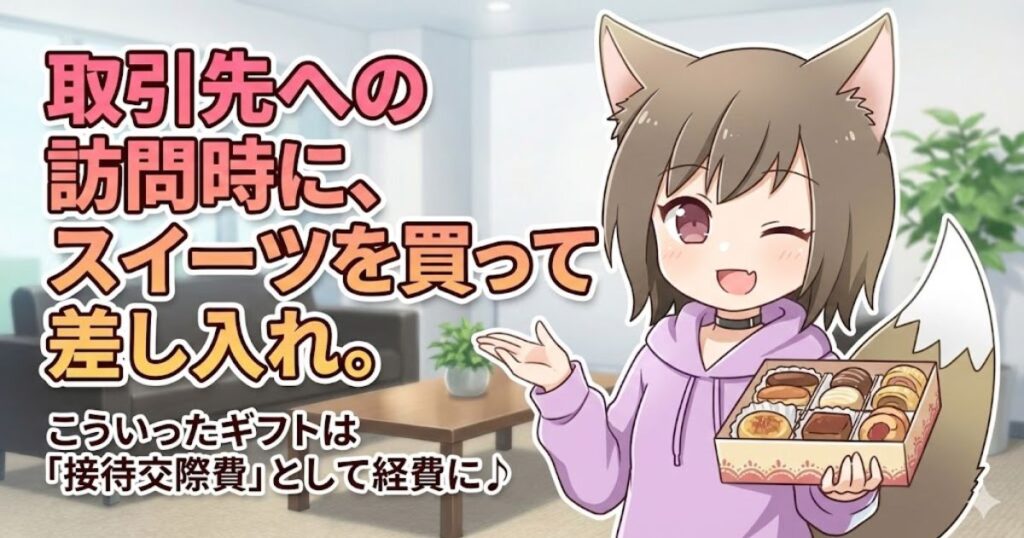 取引先への訪問時に、コンビニでちょっとしたスイーツを購入している女性