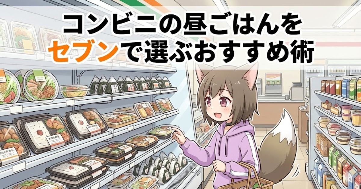 昼ご飯をセブンイレブンで選んでいる女性