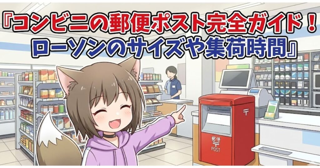 コンビニのポストを指差している女性