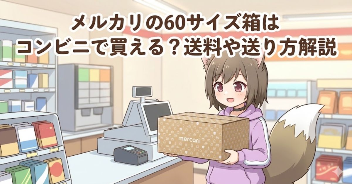 メルカリ60サイズの箱を持っている女性