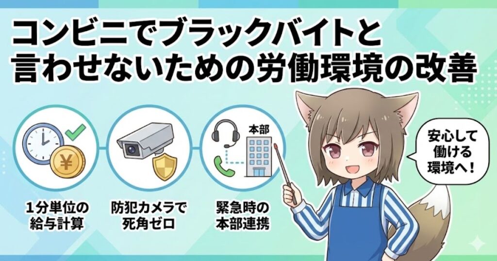 ブラックバイトと言わせないための労働環境の改善
