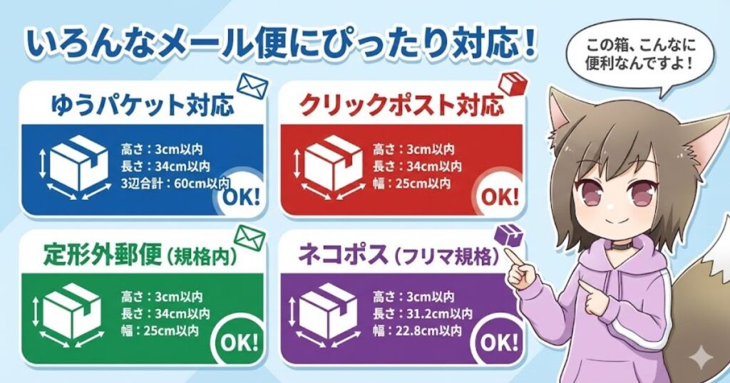ネコポスを利用する際の厚さ3センチについて