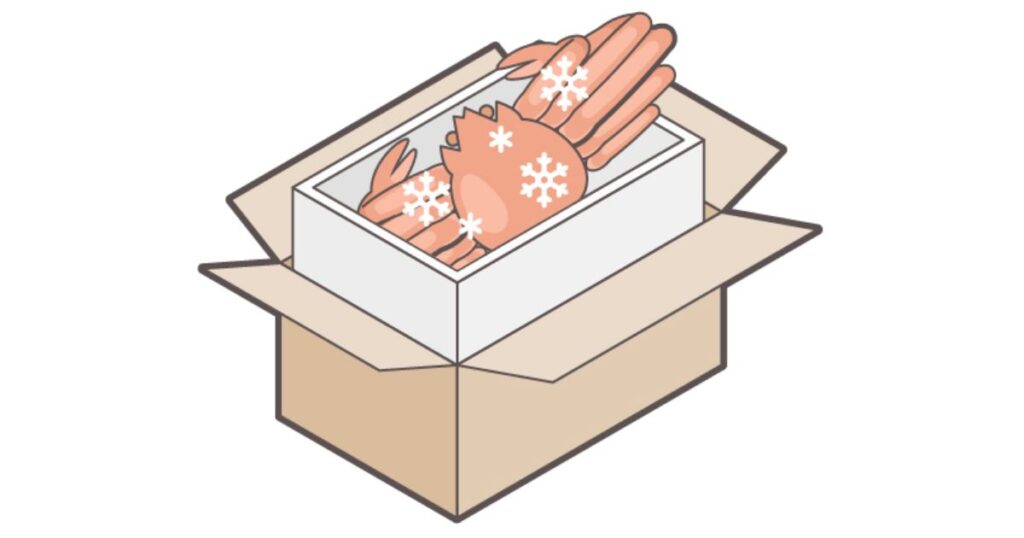 冷凍のカニ