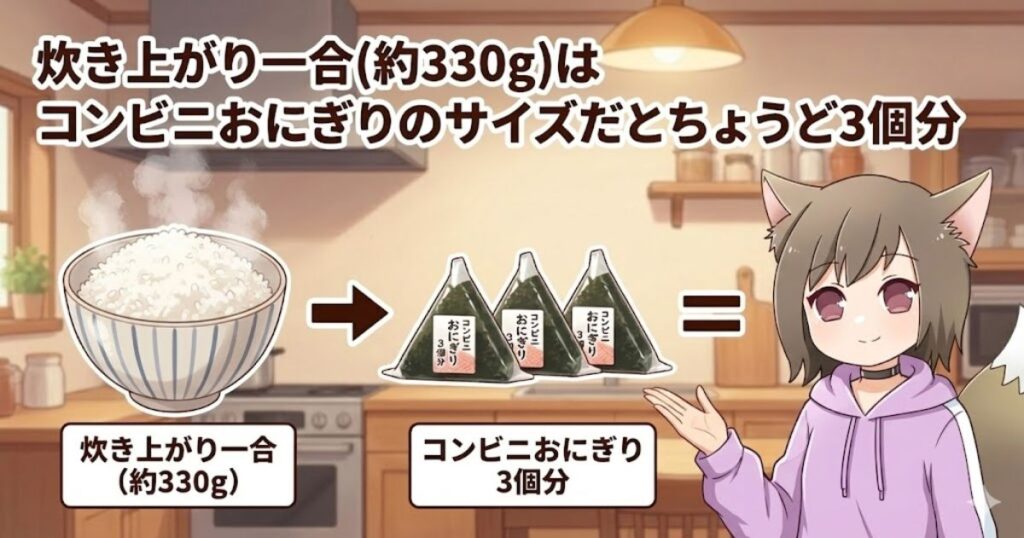 おおにぎり1個は何合？炊飯後のご飯一合から作れる個数