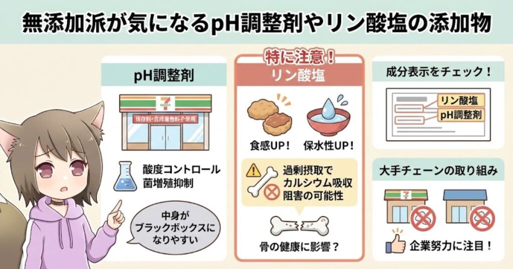 無添加派が気になるpH調整剤やリン酸塩の添加物