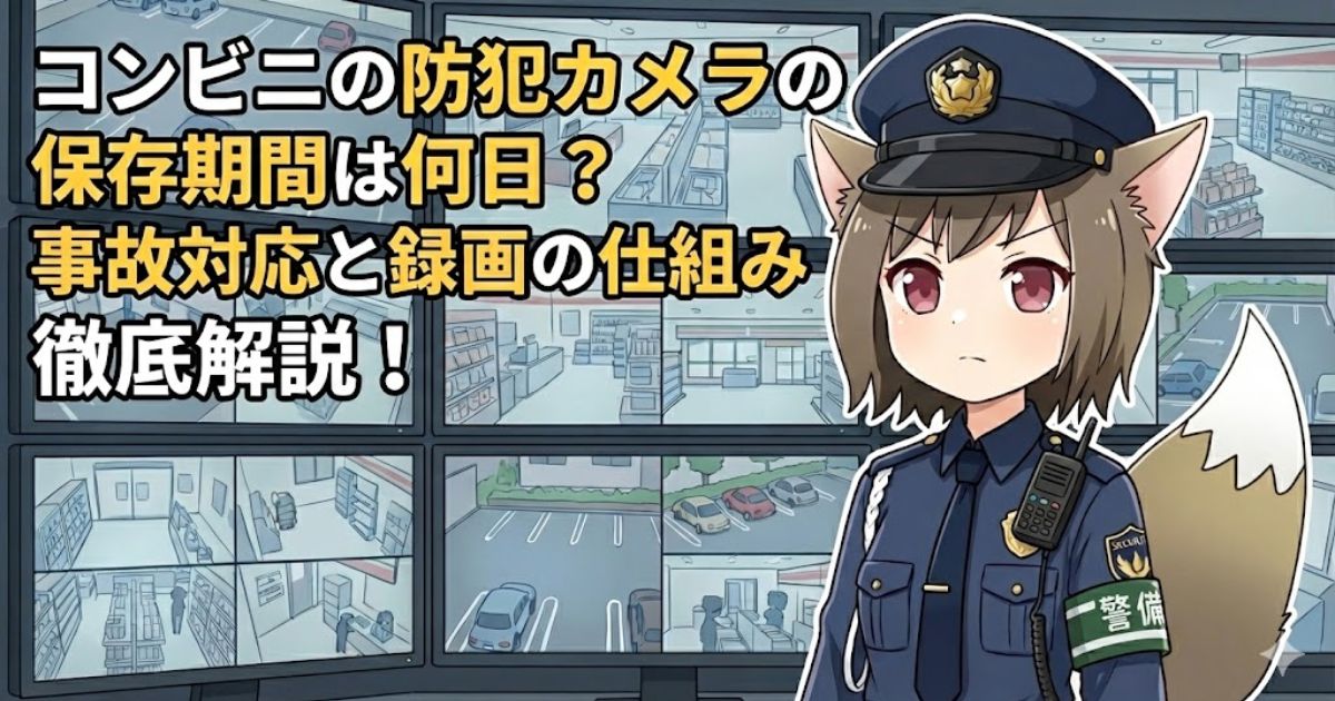 警備員の女性がコンビニの防犯カメラについて解説