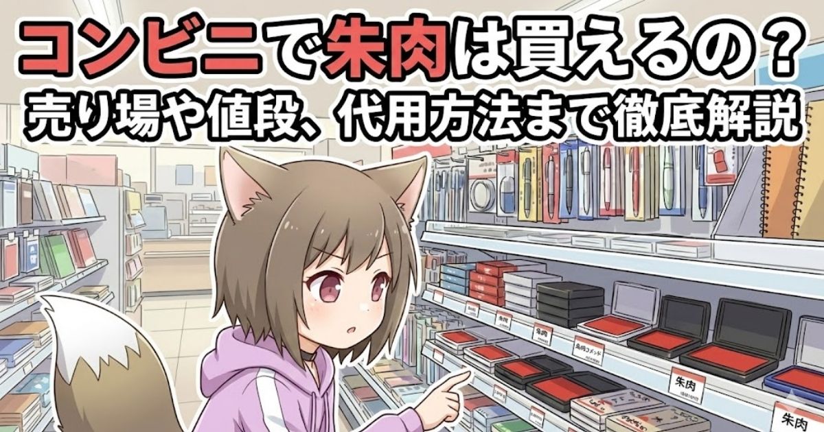 コンビニで朱肉を探している女性