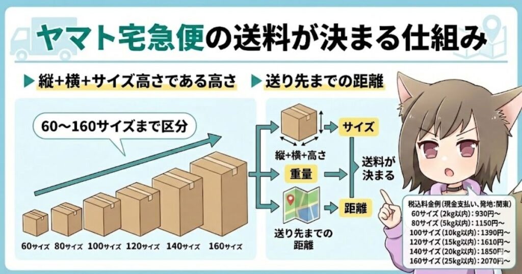 荷物をレジへ持ち込んでサイズを計測する流れ