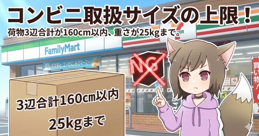 160サイズ上限など荷物の大きさに関する制約