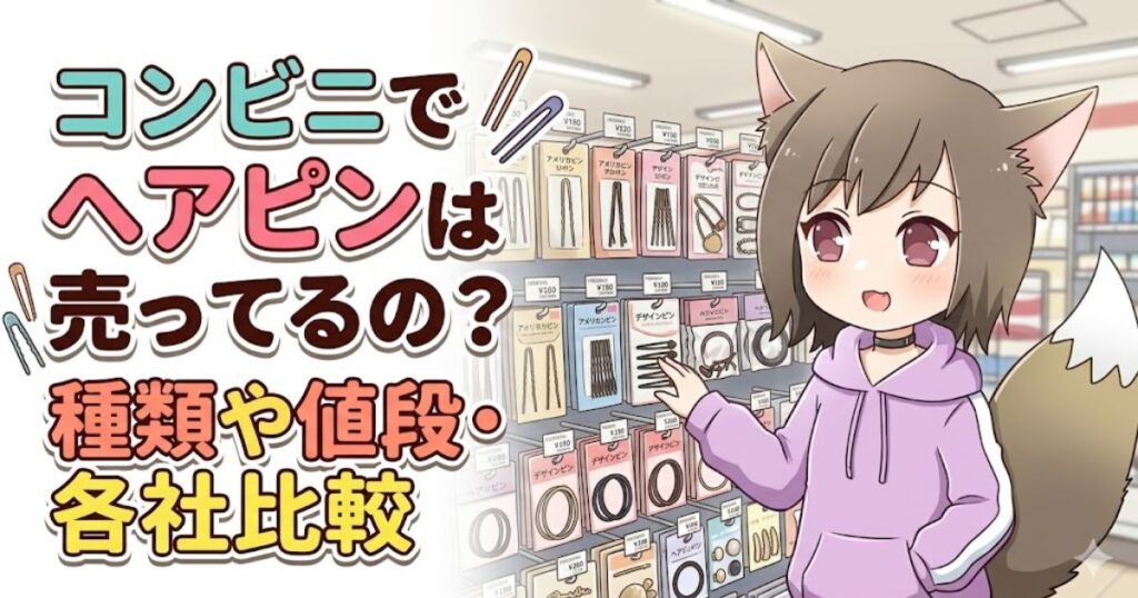 「コンビニでヘアピンは売ってるの？種類や値段・各社比較」のアイキャッチ画像