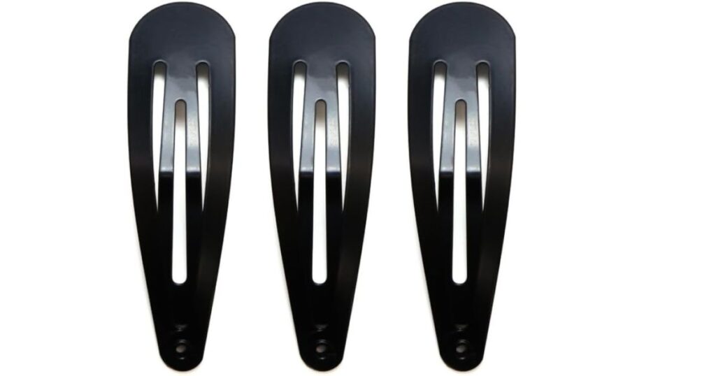 黒いスリーピン(パッチン留め)