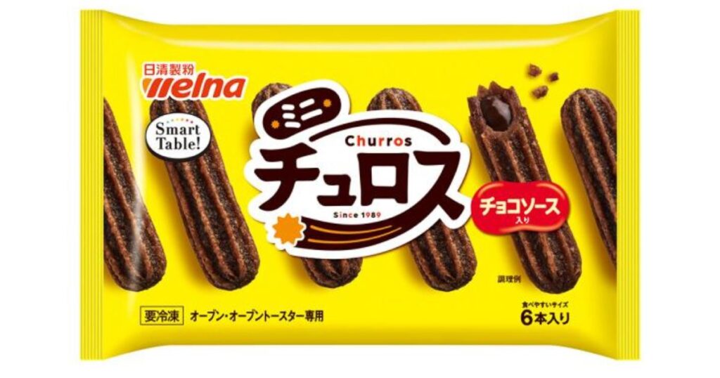 日清製粉ウェルナの冷凍食品「Smart Table! ミニチュロス チョコソース入り」のパッケージ写真