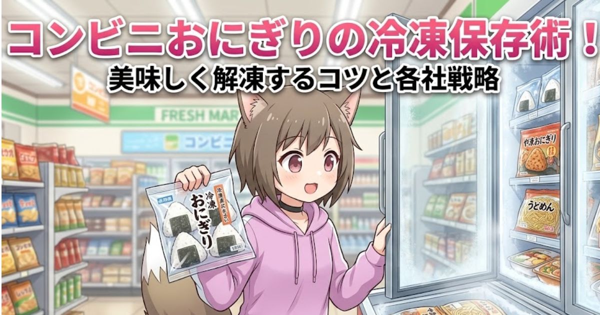 コンビニおにぎりの冷凍保存術と美味しく解凍するコツを解説するアイキャッチ画像