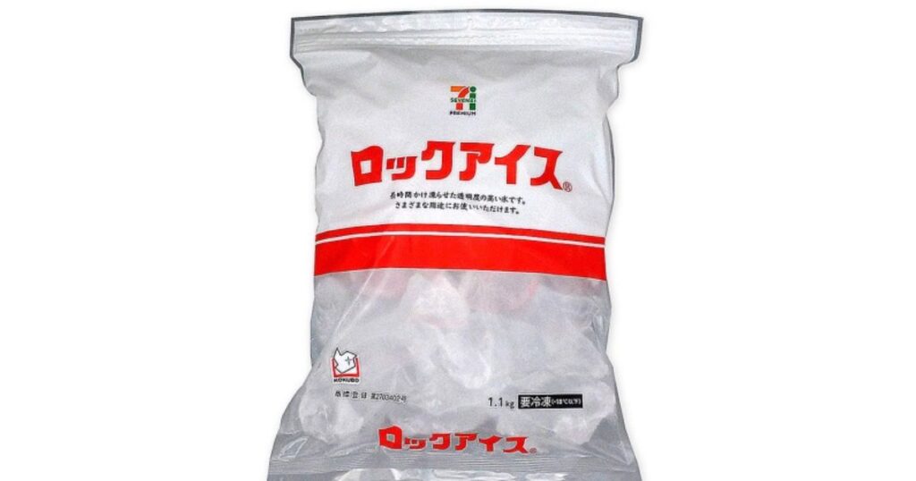 セブンイレブンの「7プレミアム ロックアイス 1.1kg」のパッケージ画像