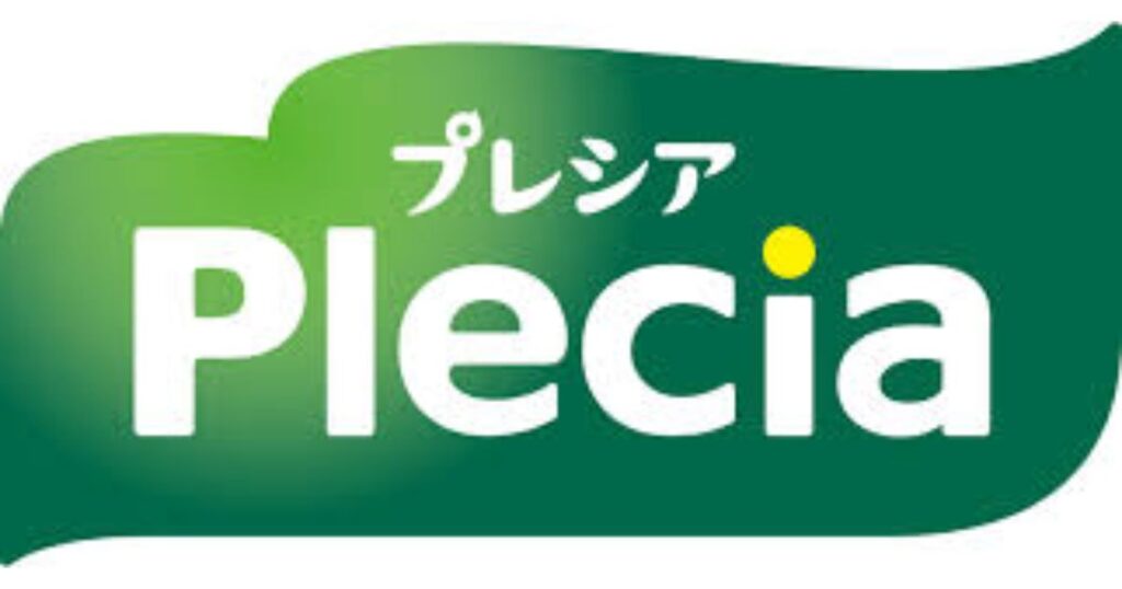 コンビニスイーツの製造を手掛けるメーカー「プレシア（Plecia）」のロゴマーク