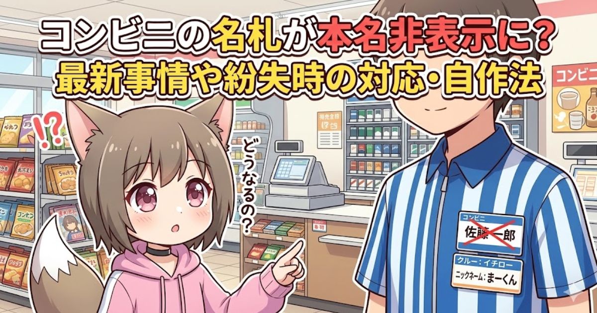 コンビニの名札が本名非表示になる最新事情を解説するアイキャッチ画像