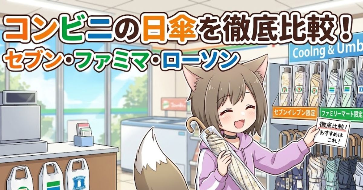 UVカット！】コンビニの日傘を徹底比較！セブン・ファミマ・ローソン