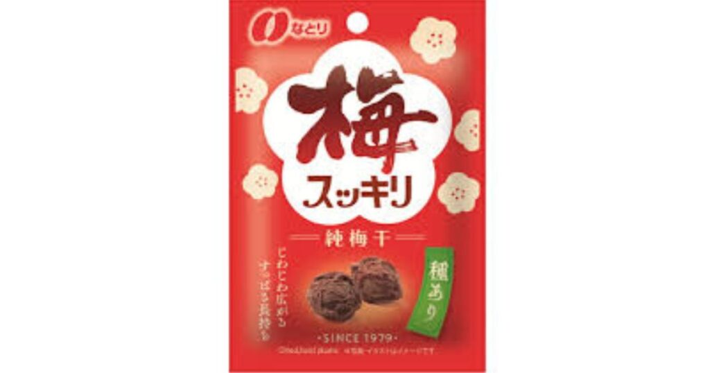 なとり「梅スッキリ」の赤い商品パッケージ画像
