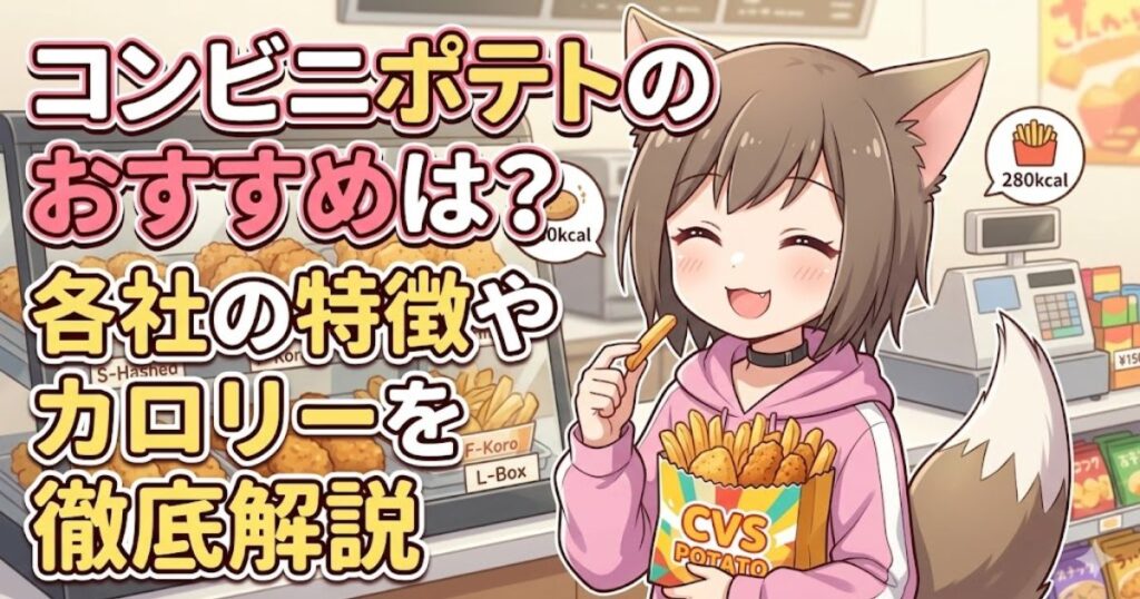 コンビニポテトのおすすめや各社の特徴・カロリーを徹底解説する記事のアイキャッチ画像