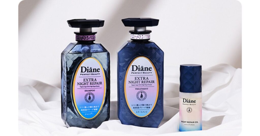 ダイアン エクストラナイトリペアのシャンプー、トリートメント、ヘアオイル