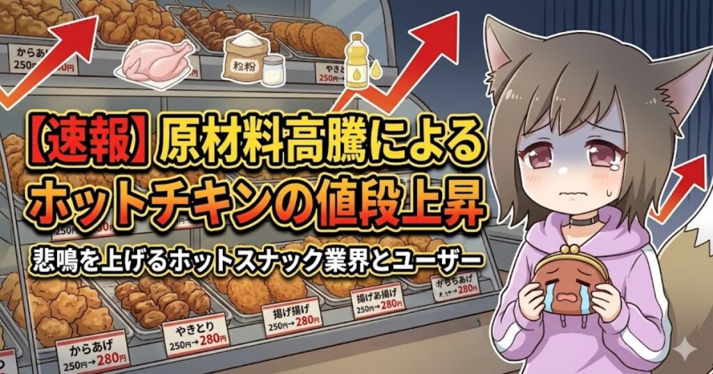 原材料高騰によるホットチキンの値段上昇

