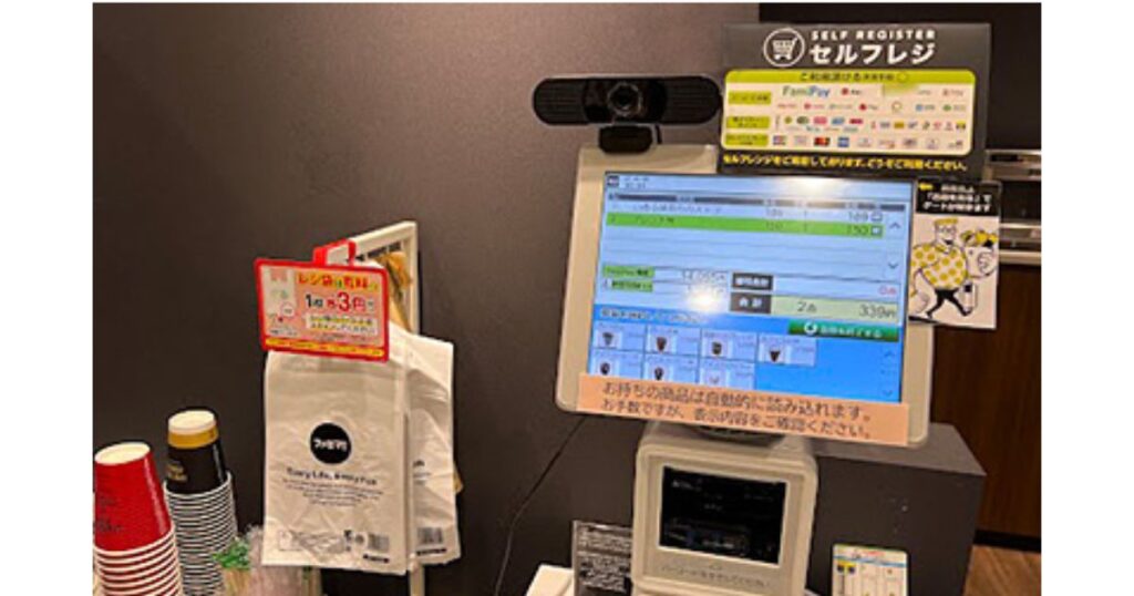 ファミリーマートのセルフレジの画像。