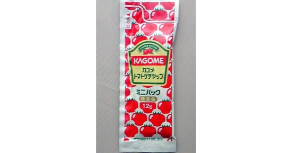 カゴメ「トマトケチャップ ミニパック（12g）」のパッケージ