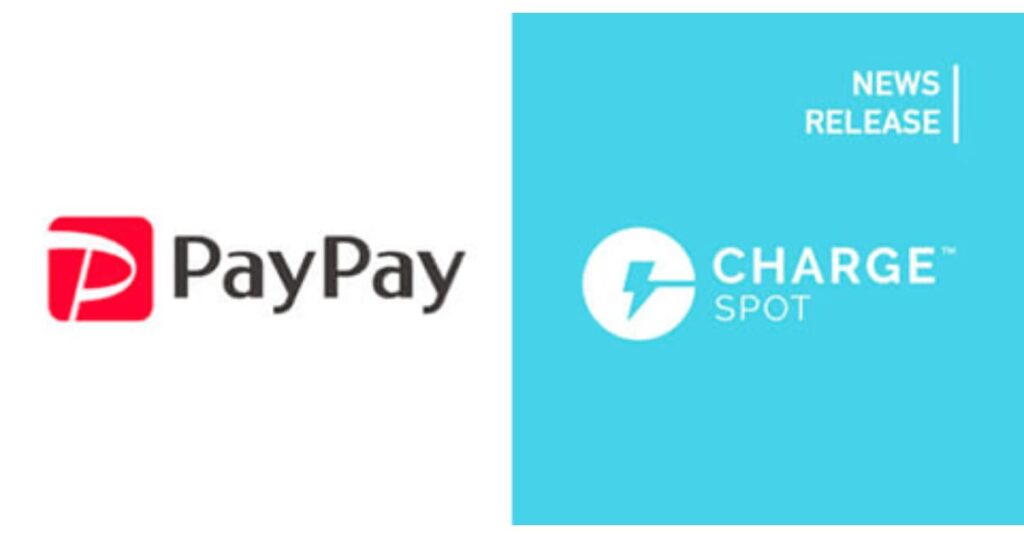 PayPay(ペイペイ)とChargeSPOT(チャージスポット)のコラボレーションロゴ