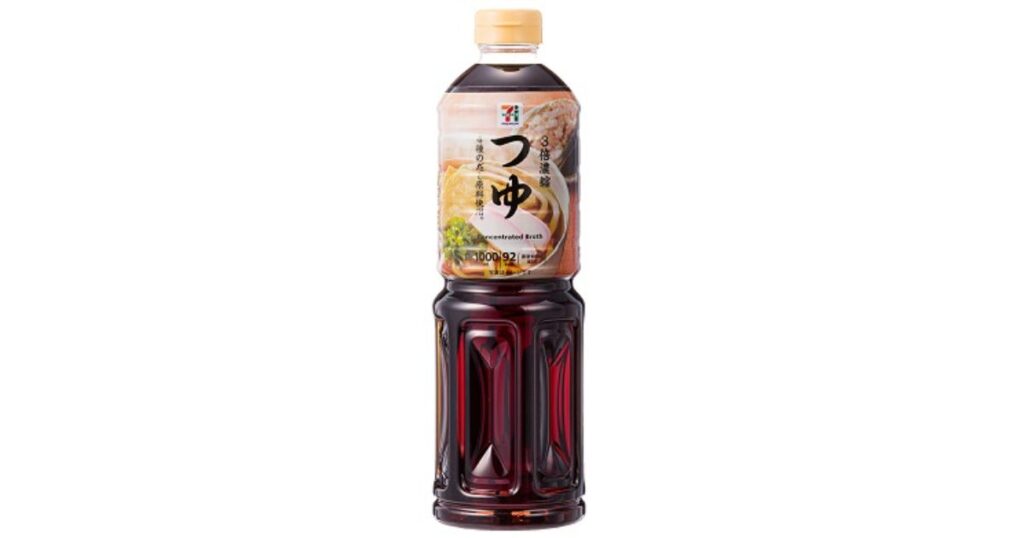 セブンプレミアムの3倍濃縮つゆ1000ml大容量ボトルの商品パッケージ画像